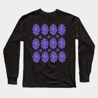 purple Flower Pattern Long Sleeve T-Shirt
